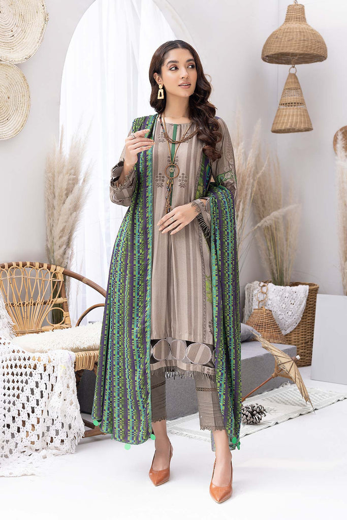 Charizma C-Prints Fall/Winter · Slub Linen Suit with Pashmina Shawl – CPW22-32