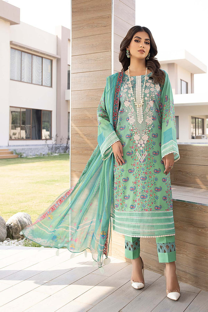 3 Pc Charizma Lawn Printed Suit with Embroidered Dupatta PEC22-70