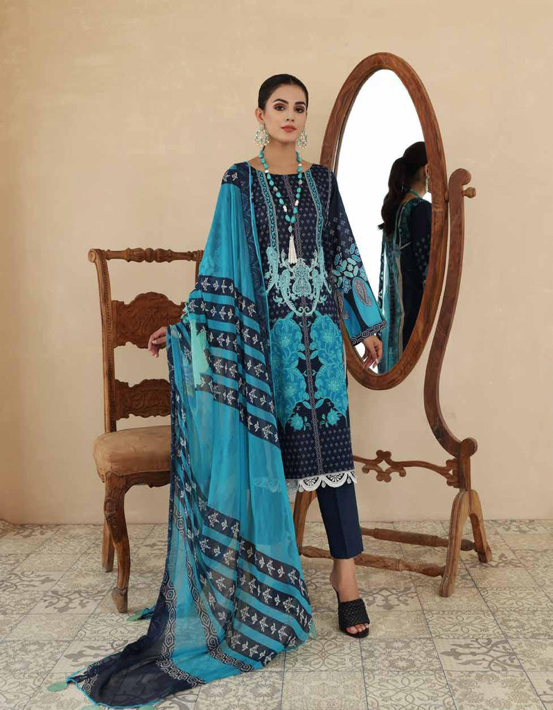 Charizma Combinations · Printed & Embroidered Lawn Collection with Embroidered Dupatta – DN-9