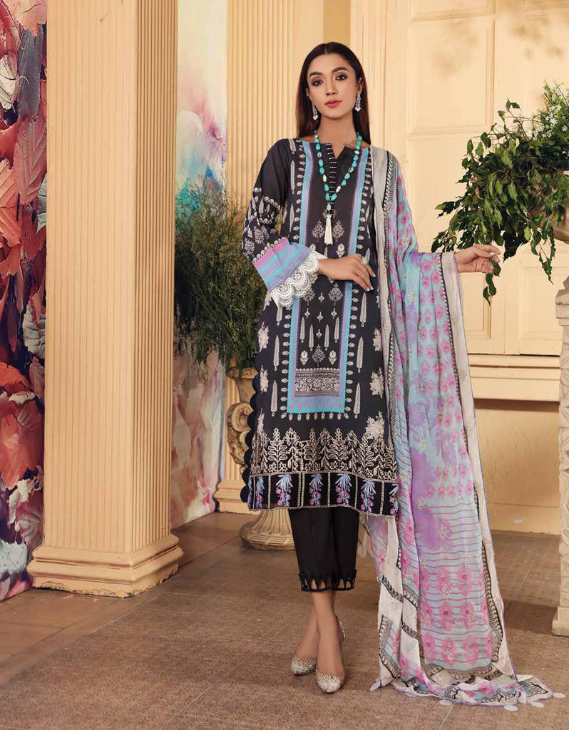 Charizma Combinations · Printed & Embroidered Lawn Collection with Embroidered Dupatta – CC-12