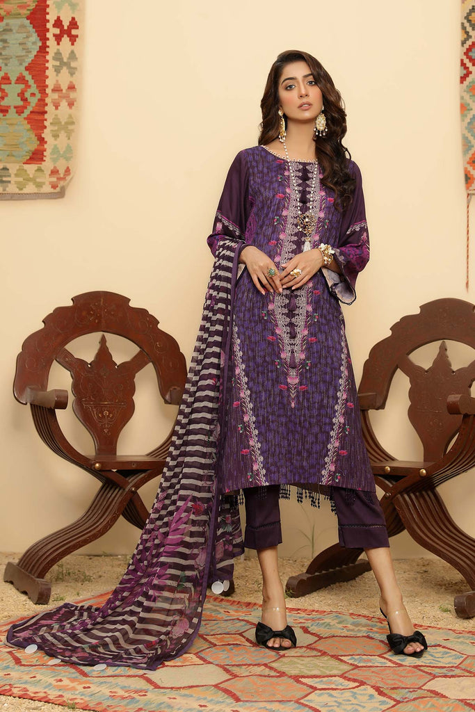 Charizma C-Prints Slub Linen Collection with Printed Chiffon Dupatta – CPW-01