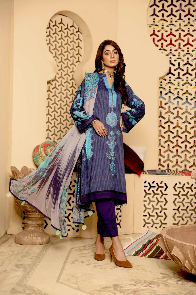 Charizma C-Prints Slub Linen Collection with Printed Chiffon Dupatta – CPW-04
