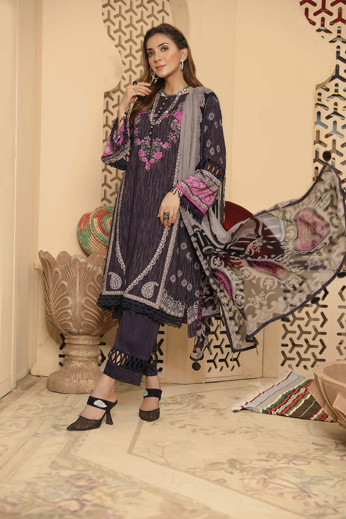 Charizma C-Prints Slub Linen Collection with Printed Chiffon Dupatta – CPW-07