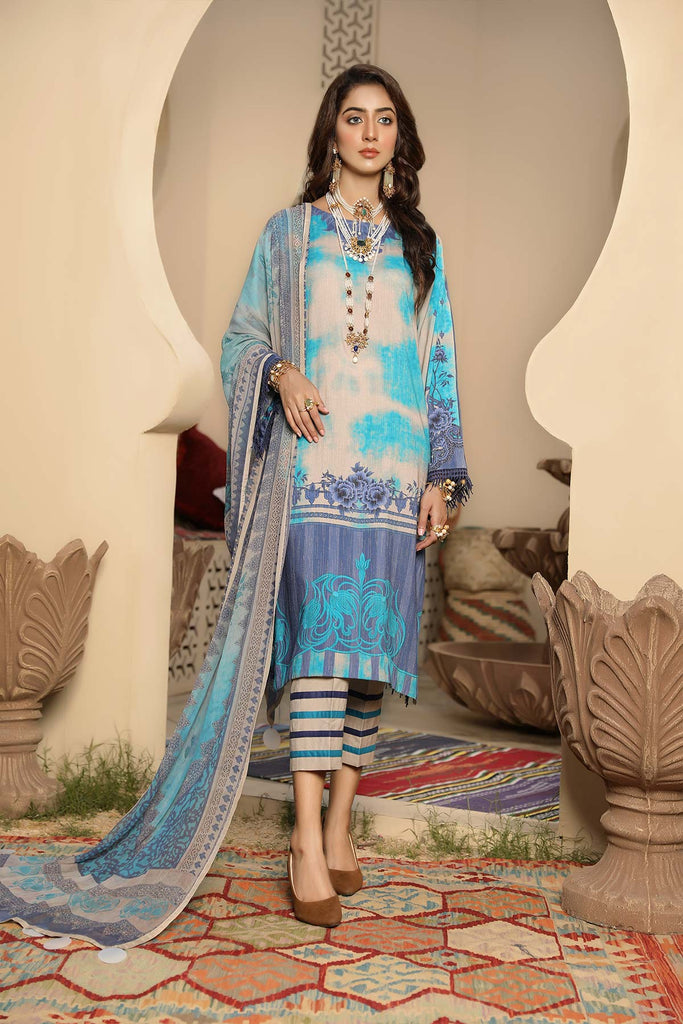 Charizma C-Prints Slub Linen Collection with Printed Chiffon Dupatta – CPW-09