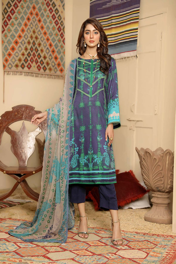Charizma C-Prints Slub Linen Collection with Printed Chiffon Dupatta – CPW-11