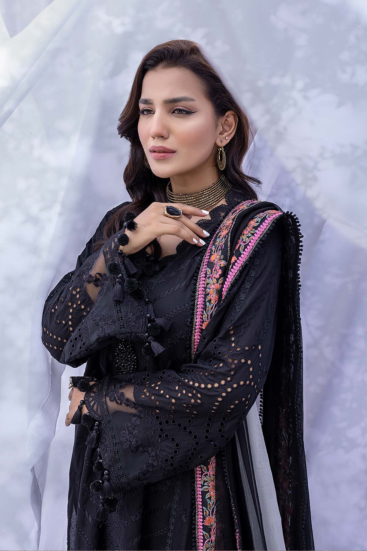 Charizma Qara Embroidered Lawn With Embroidered Chiffon Dupatta – CQ22 ...