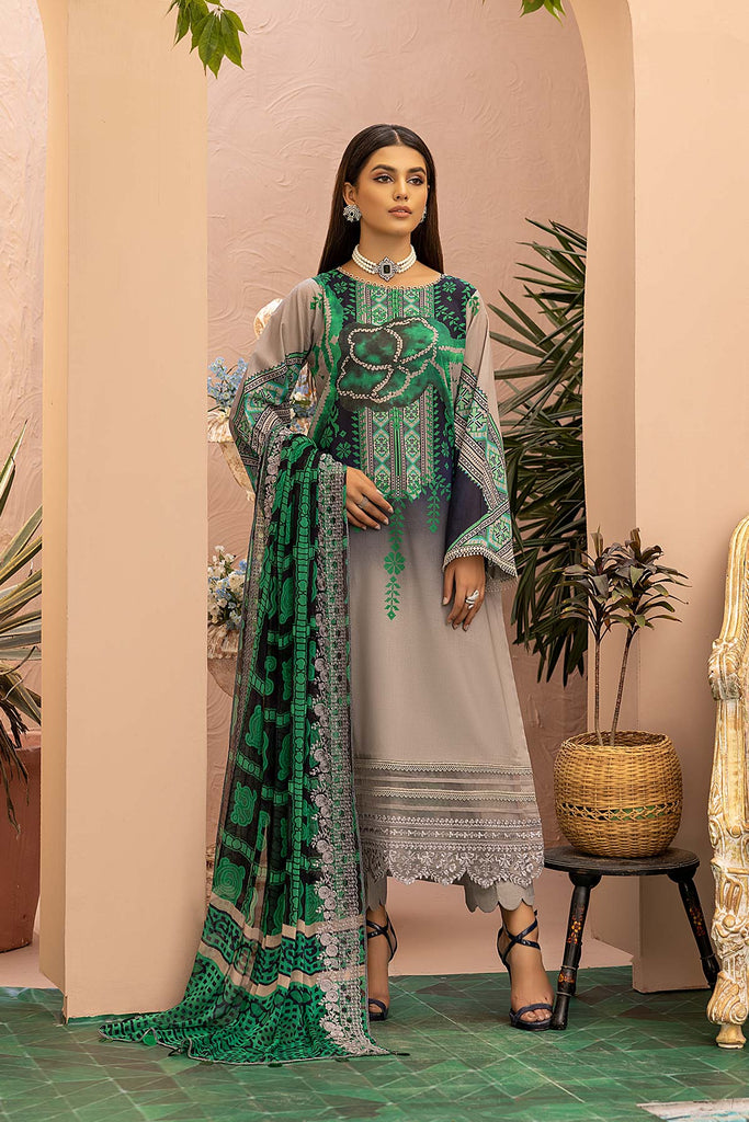 Charizma aniiq · Embroidered Lawn Suit With Embroidered Chiffon Dupatta – ANS-27