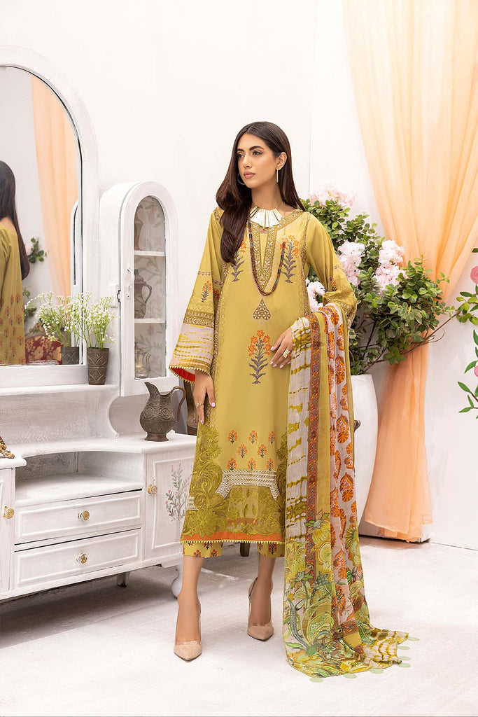 Charizma aniiq · Embroidered Lawn Suit With Embroidered Chiffon Dupatta – ANS-28