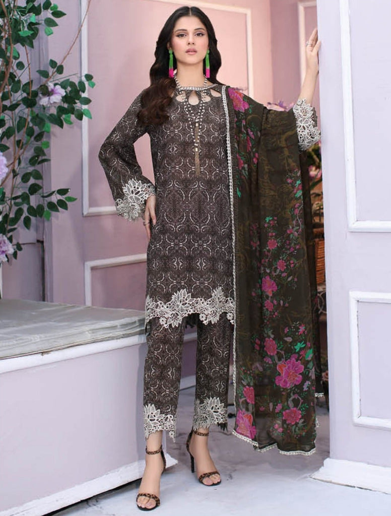 Charizma Combination Embroidered Lawn Collection 2024 – 02