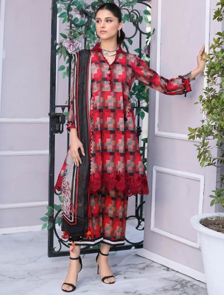 Charizma Combination Embroidered Lawn Collection 2024 – 03