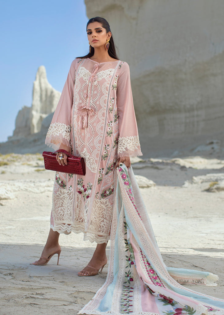 Crimson X Saira Shakira Luxury Lawn Collection 2022 – Sicilian Summer - 2B - Rose