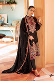 Sukoon By Cross Stitch Embroidered Cotton Satin Suits Unstitched 3 Piece CS22CS BLACK GARLAND - Winter Collection