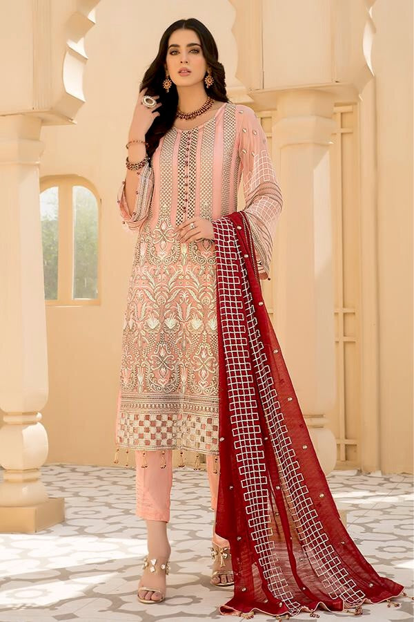 Maryam's Luxury Embroidered Vol-21 – D-07 Pearl Pink