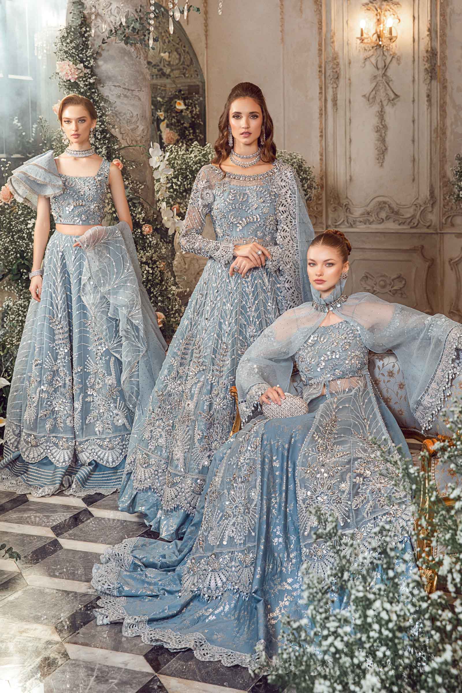 MARIA.B MBroidered Luxury Wedding Formals Ice Blue BD-2702 YourLibaas MARIA.B MBroidered Luxury Wedding Formals Ice Blue BD-2702 YourLibaas