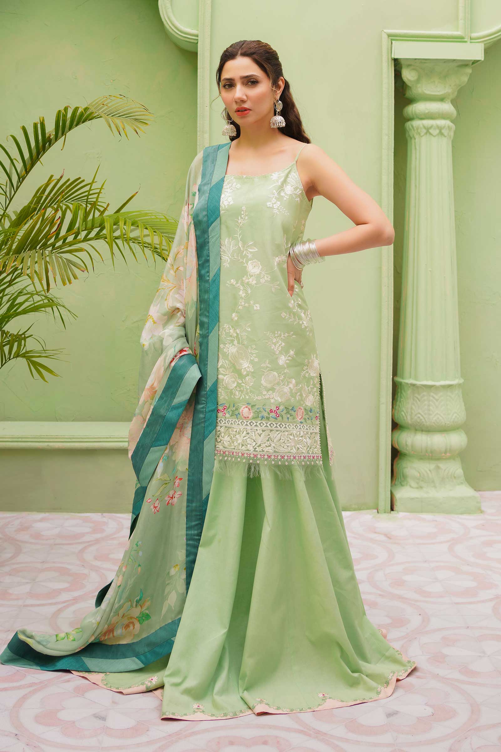 zara shahjahan green dress COCO Winter Unstitched 2024