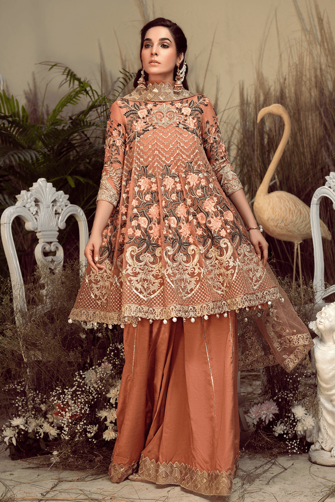 Imrozia Orabelle Embroidered Chiffon Collection 2019 – 05 Oriental Auburn