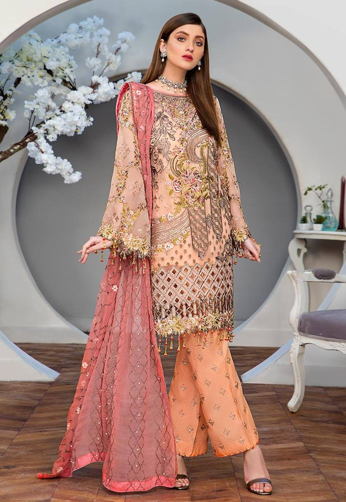 Maryam's Gold Luxury Embroidered Chiffon Collection Vol 6 – MG-72 Pansy