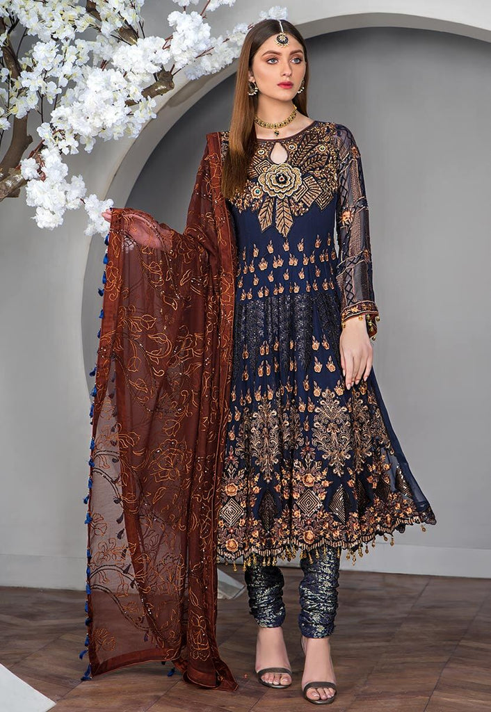 Maryam's Gold Luxury Embroidered Chiffon Collection Vol 6 – MG-64 Clematis