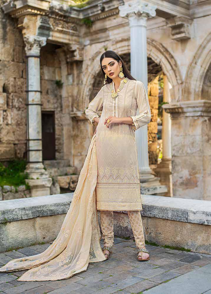 Gul Ahmed Glamorous Luxury Limited Eid Edition 2019 – 3 PC Embroidered Suit EA-70
