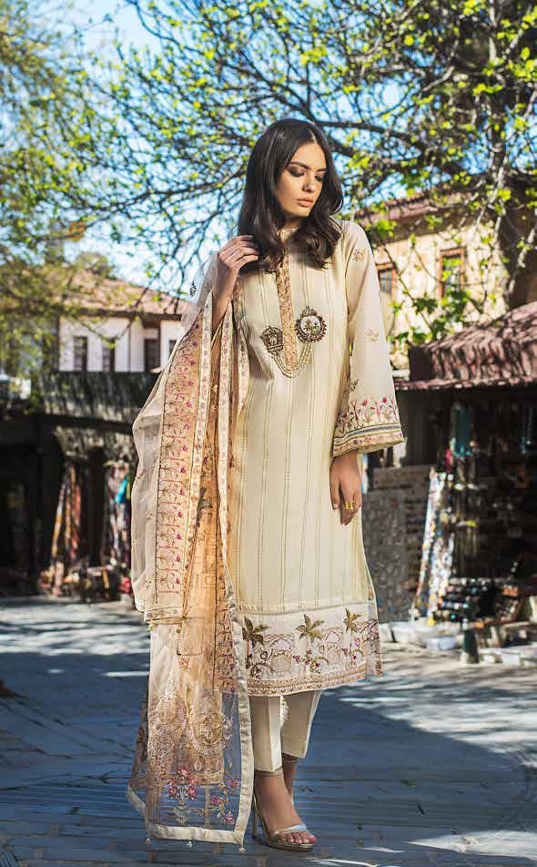 Gul Ahmed Glamorous Luxury Limited Eid Edition 2019 – 3 PC Embroidered Suit EA-72