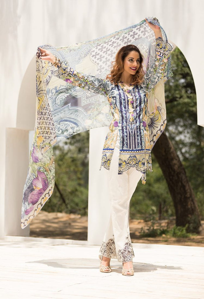 Firdous Eid Exclusive Collection 2017 – EE-02 Indigo Dreams