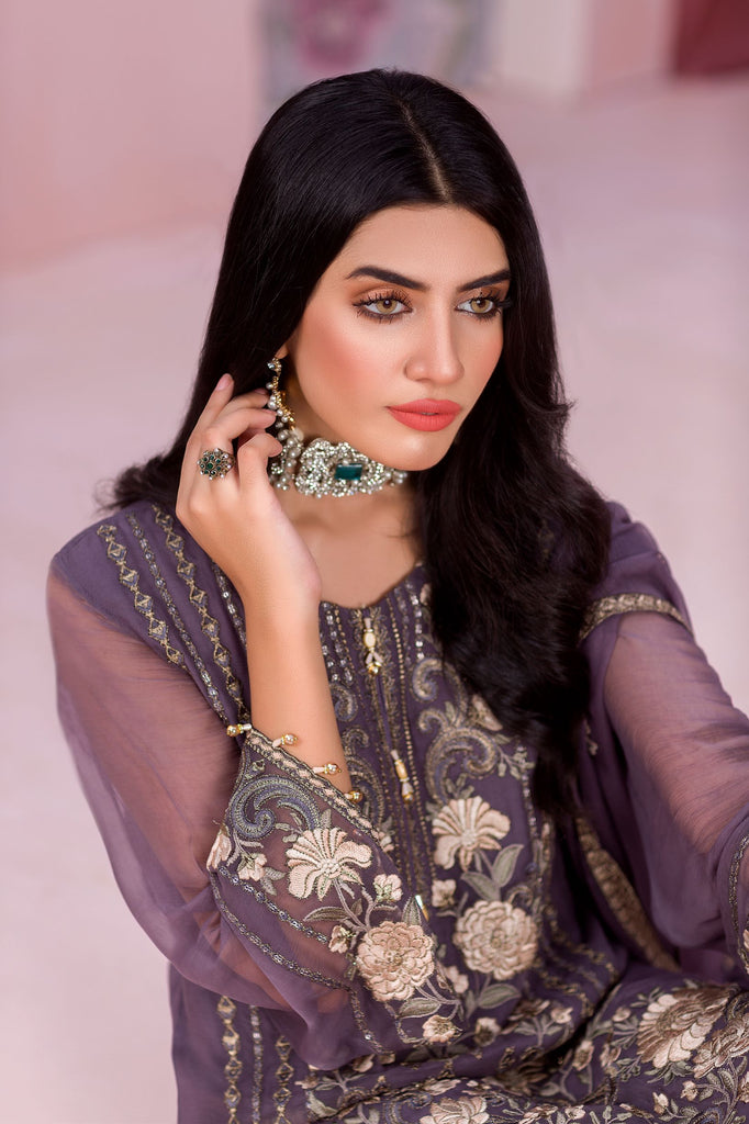 Zeenat Kuch Khas by Flossie Embroidered Chiffon Unstitched 3 Piece Suit - ZE-101 - FLS26ZN - Green - Festive Collection main image 1