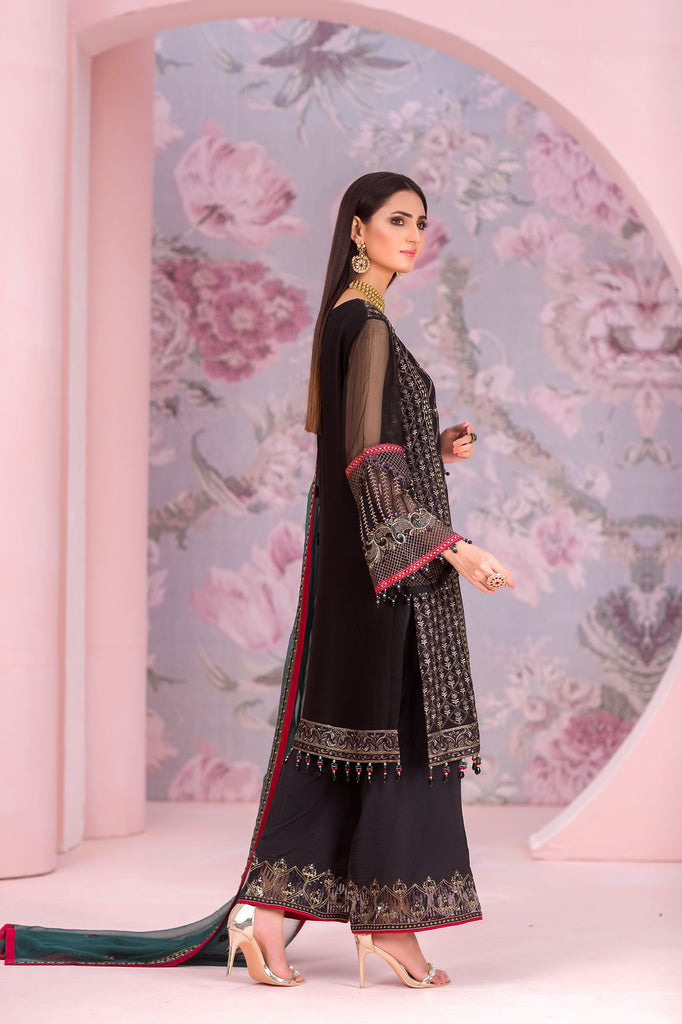 Kuch Khas By Flossie Embroidered Chiffon Suits Unstitched 3 Piece FS23KKLU K-1310 Lenten Rose - Luxury Collection