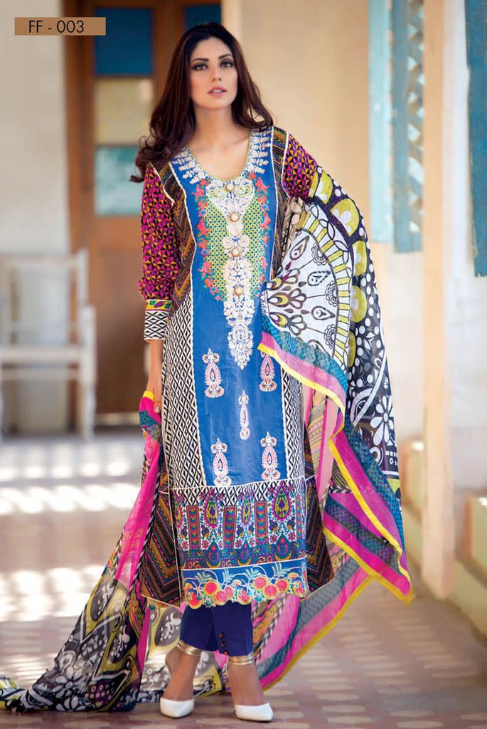 Falak Blossom Embroidered Lawn Collection '16 – FF03 - YourLibaas
 - 1