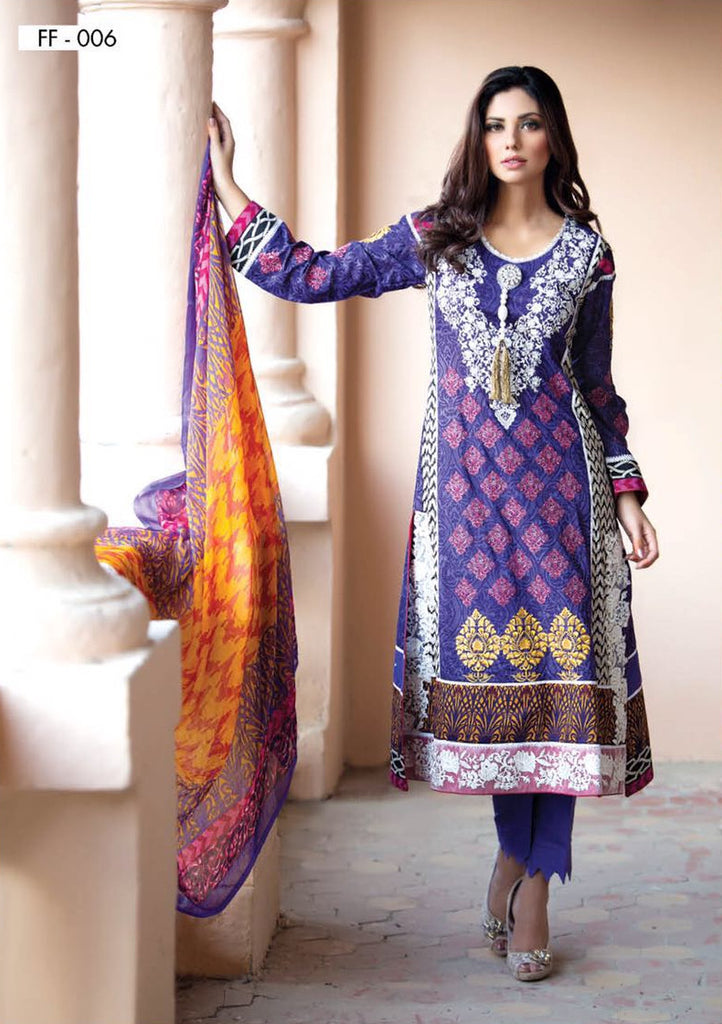 Falak Blossom Embroidered Lawn Collection '16 – FF06 - YourLibaas
 - 1