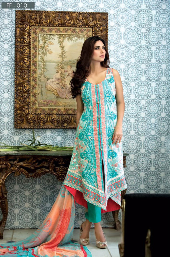 Falak Blossom Embroidered Lawn Collection '16 – FF10 - YourLibaas
 - 1