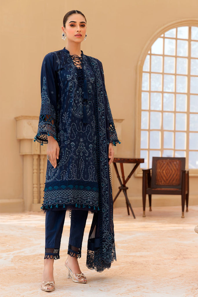 Farasha Festive Lawn Collection 2022 – MIDNIGHT BLUE