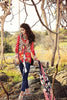 Gul Ahmed Gypsy Folk Lawn Collection - Red 3 PC Bamber Embroidered GL-01