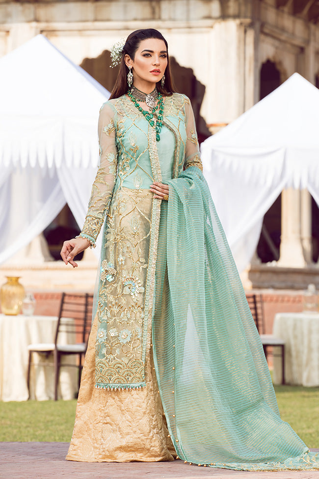 slim fit dress slacks Luxury Mint Wedding Maxi for Walima main image 1