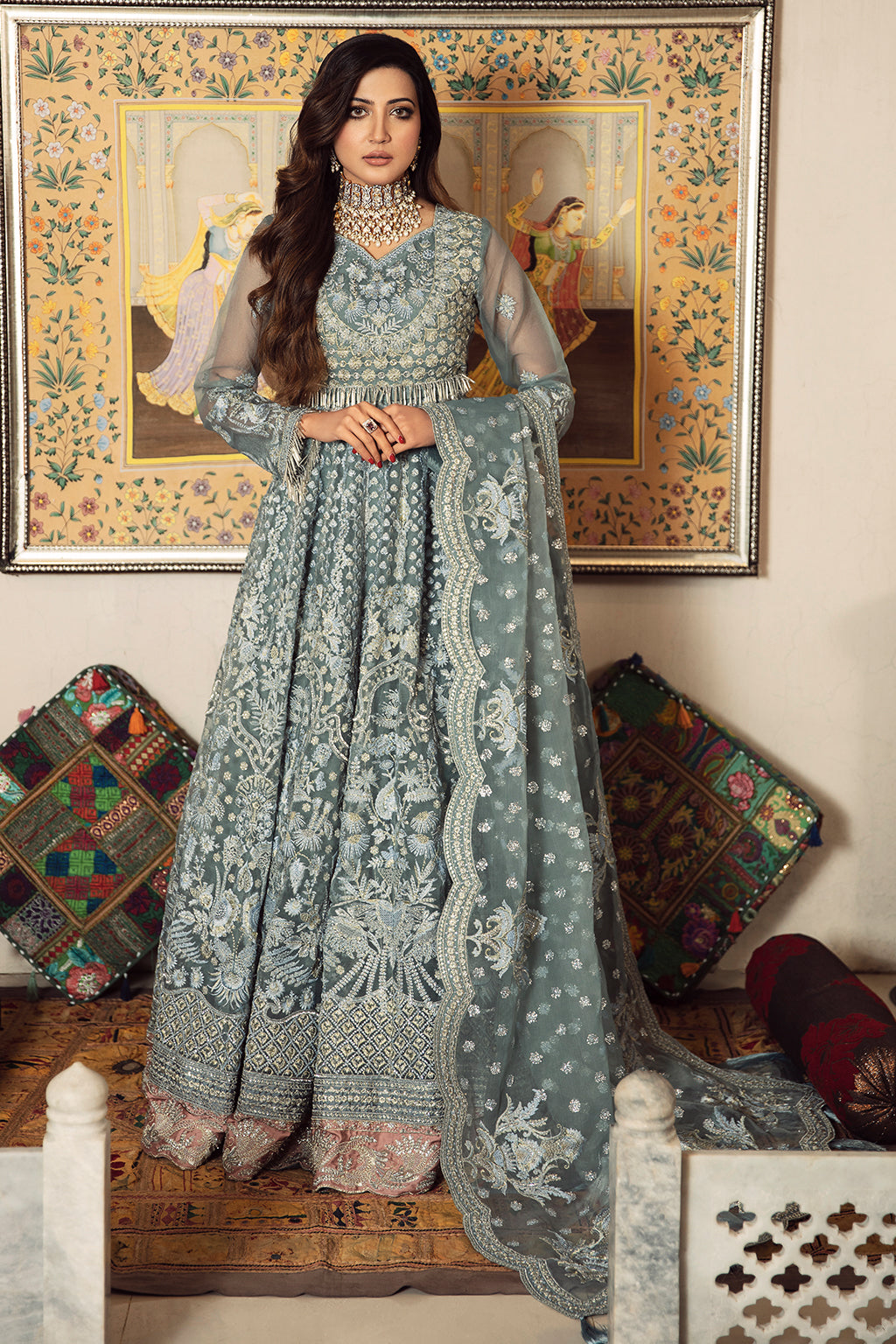 Gisele Sajni Memesahab Grey Pakistani Wedding Suit | Exquisite Organza Dress YourLibaas Gisele Sajni Memesahab Grey Pakistani Wedding Suit | Exquisite Organza Dress YourLibaas