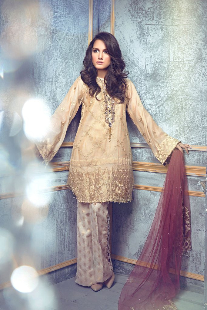 Rungrez Czarina - Surreal Luster Chiffon & Silk Collection – Gold Rush - YourLibaas
 - 1