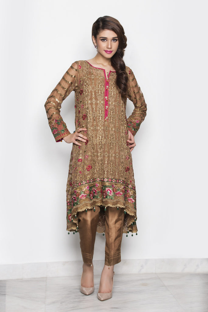 Baroque Luxury Chiffon Embroidered Collection Vol 4 – Golden Rose - YourLibaas
 - 1