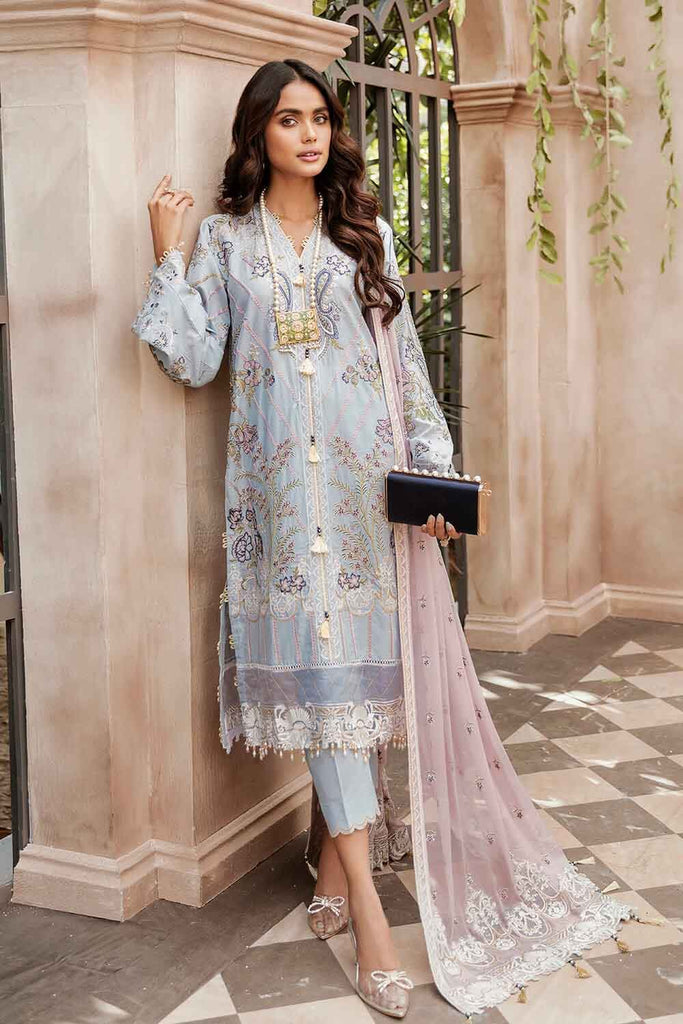 Gul Ahmed Eid Collection 2022 – Embroidered Chiffon Suit with Chiffon Dupatta FE-12059