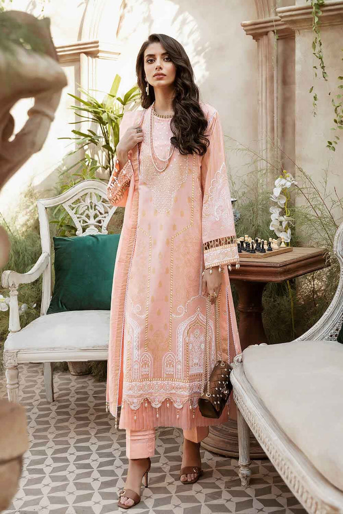 Gul Ahmed Eid Collection 2022 – Embroidered Luxury Cotton Suit with Jacquard Dupatta FE-22026