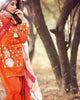 Gul Ahmed Gypsy Folk Lawn Collection - Orange 2 Pc Embroidered Blended Chiffon GT-04