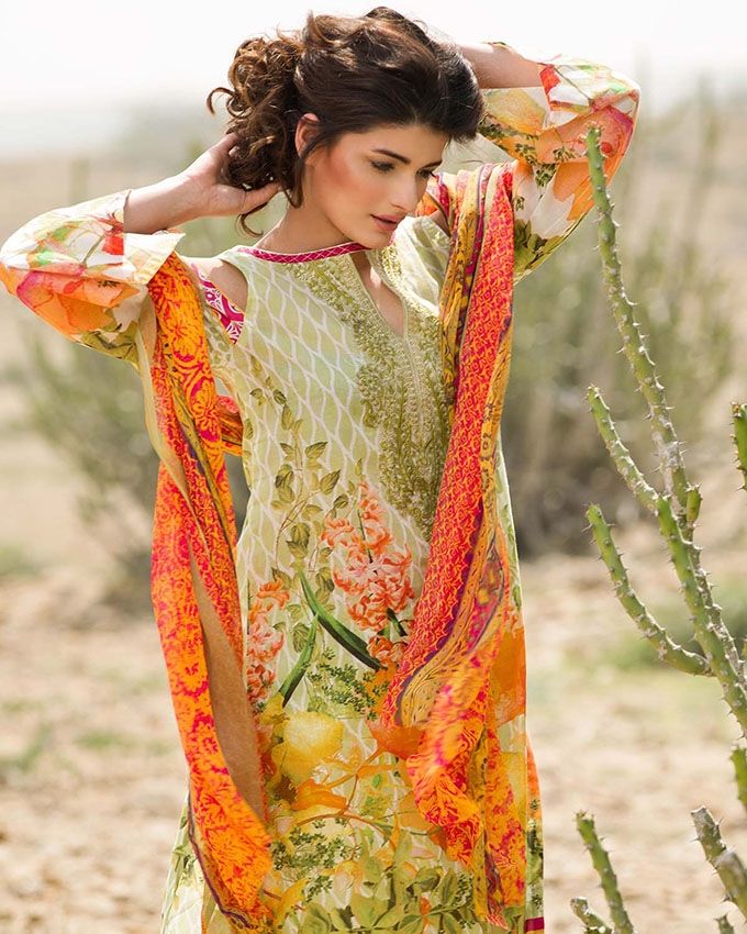 Gul Ahmed 3 Piece Embroidered La Chiffon Dress C-476