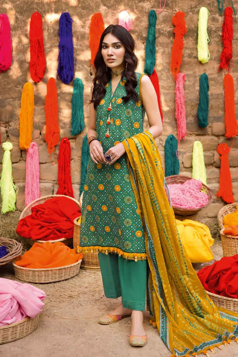 Gul Ahmed Lawn Stylish Dresses 2019 Chunri Print Stitched Lawn