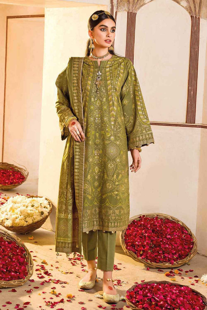 Gul Ahmed Summer 2022 · Essential 3PC Collection – 3PC Banarsi Brocade Lawn Suit CL-22216 A