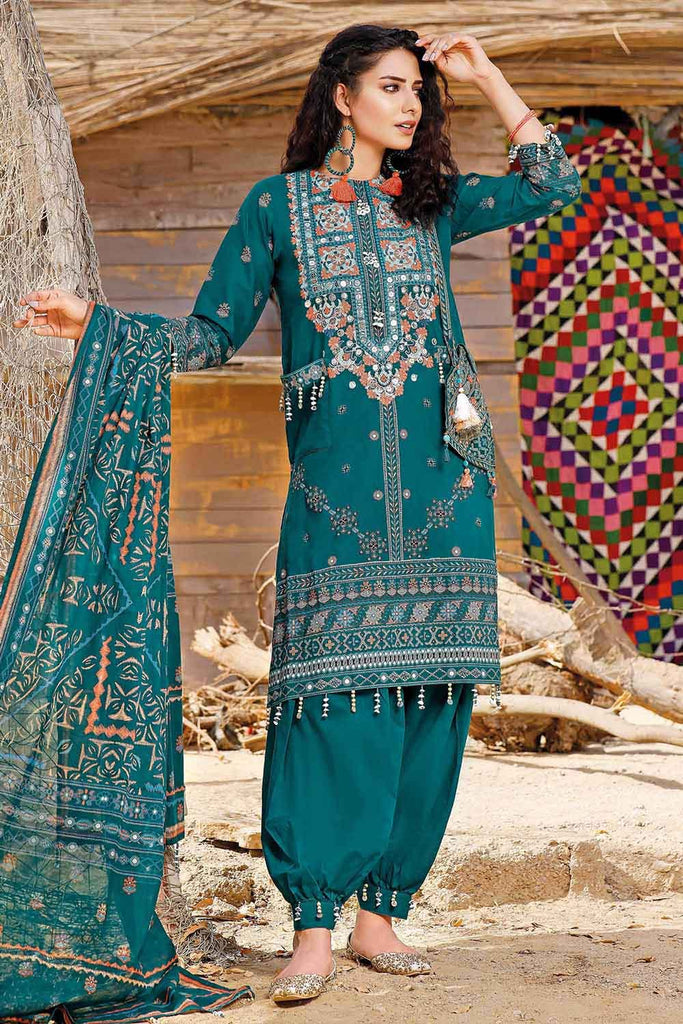 Gul Ahmed Summer 2022 · Essential 3PC Collection – 3PC Silver Printed Lawn Embroidered Suit CL-1291