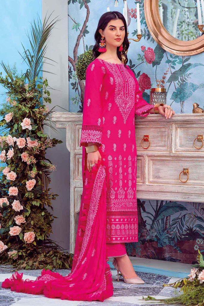 Gul Ahmed Summer 2022 · Premium Collection – 3PC Embroidered Lawn Suit With Embroidered Chiffon Dupatta PM-22045
