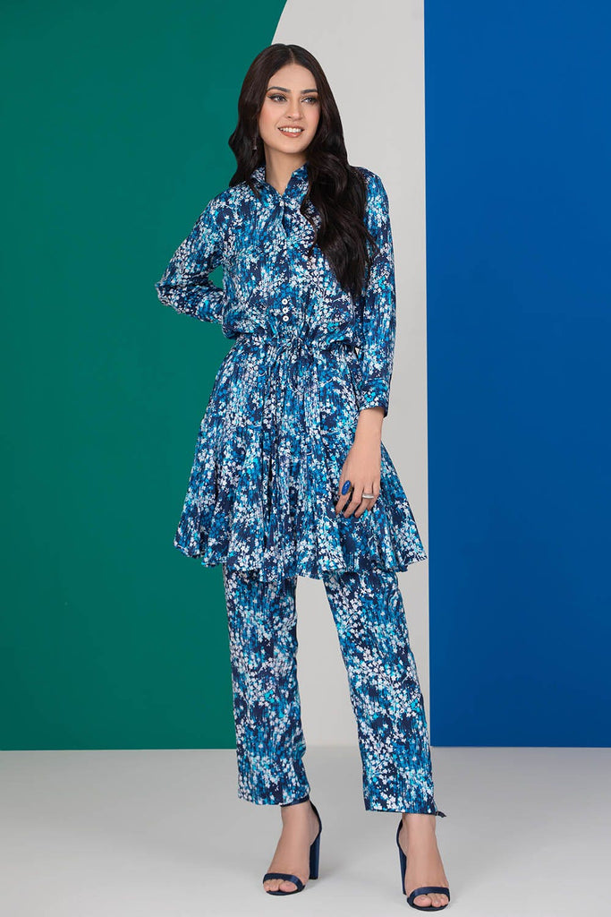 Gul Ahmed Winter Charcoal Collection – 2PC Linen Digital Printed Suit VT-22009
