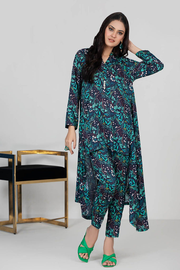 Gul Ahmed Charcoal Collection – 2PC Linen Digital Printed Suit VT-22011