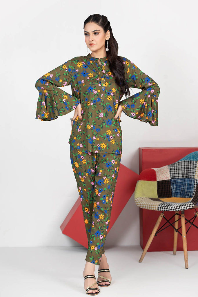 Gul Ahmed  Charcoal Collection – 2PC Linen Digital Printed Suit VT-22014