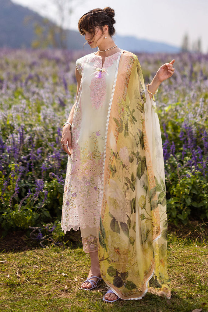 Secret Garden by Mushq Embroidered Lawn Suit Unstitched 3 Piece MQ25SG D-08 B Whimsical Wisteria - Summer Collection