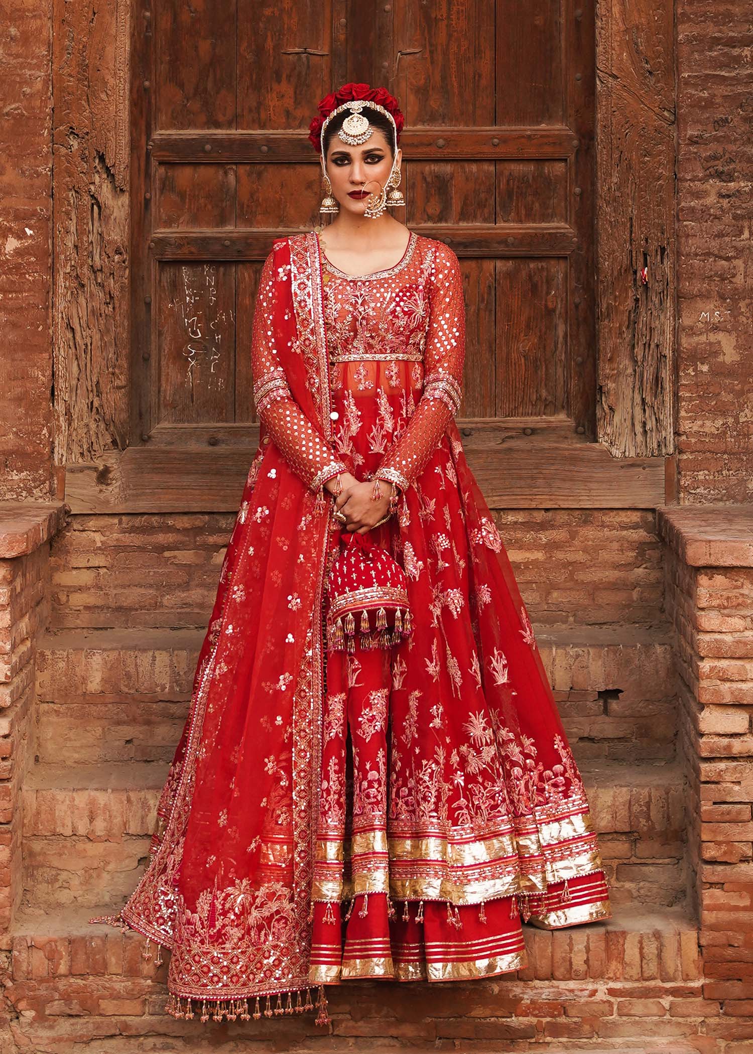 hussain rehar red dress Hussain Rehar Eid Dress Collection: Bridal and Party Wear