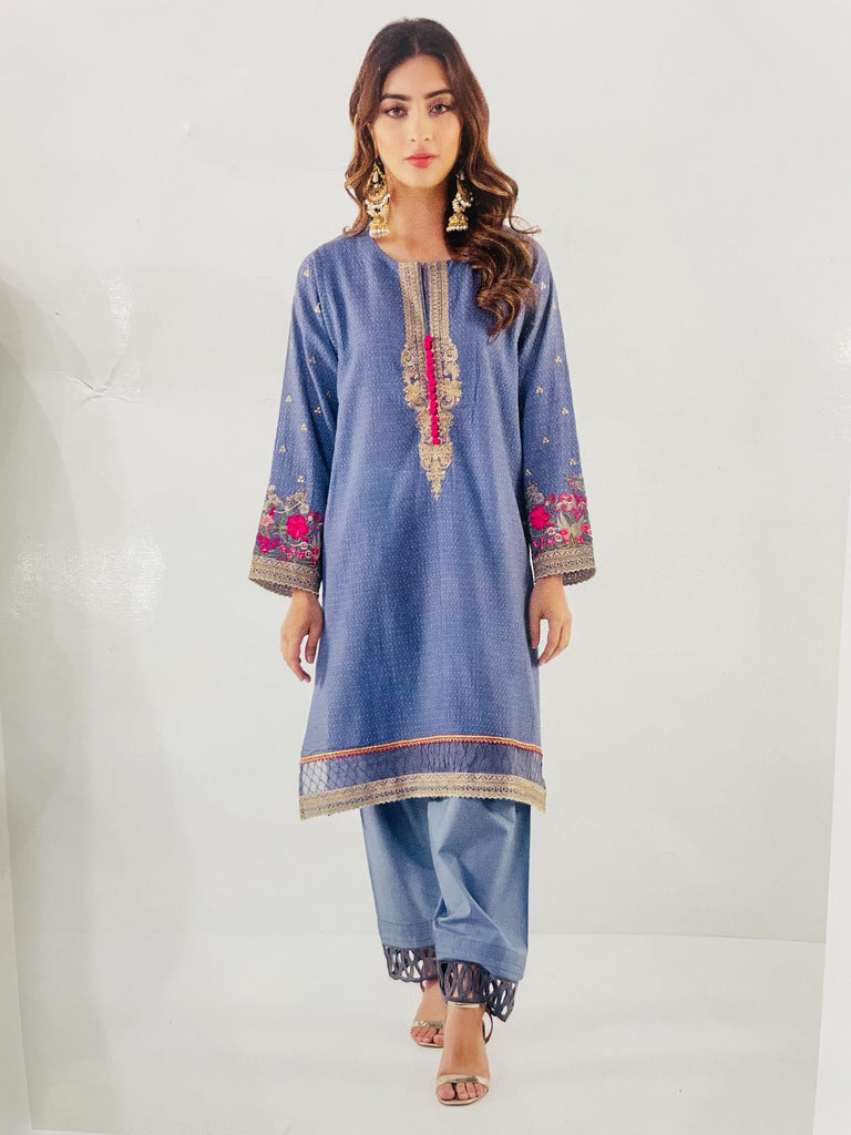 Khaadi 2 Piece Suit - BIDO22206-BLUE-2PC
